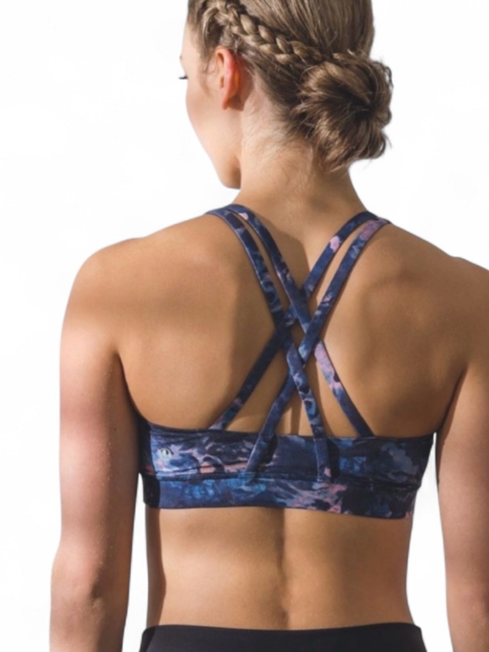 Lululemon Women’s Blue Floral Strappy Sports Bra